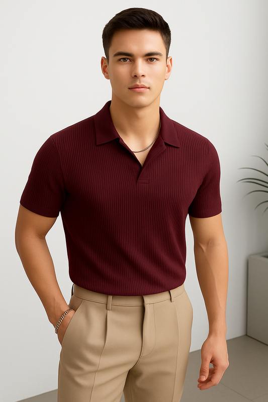 Old Money Classic Polo – Maroon