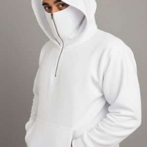 Half Zipper Balaclava Pull Over Hoodie For Men & Boys