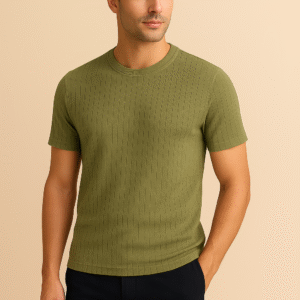 Drop Needle Texture T-shirt For Men