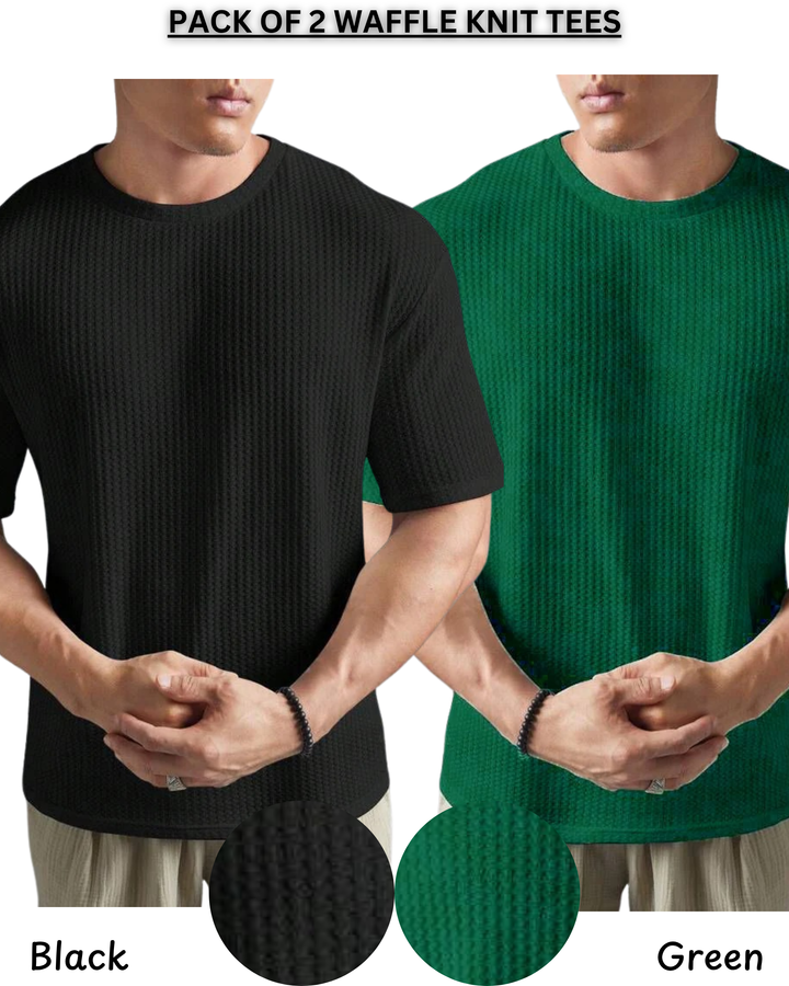 Pack Of 2 – Waffle Knit Tees