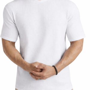 Waffle Knit Tee – White