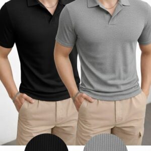 Pack of 2 – Waffle Knit Polos