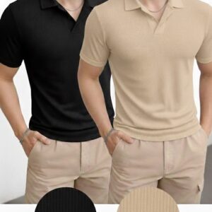 Pack of 2 – Waffle Knit Polos