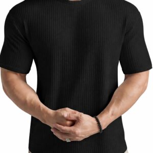 Waffle Knit Tee – Black