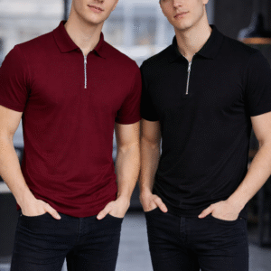 Pack of 2 – Plain Zipper Polo