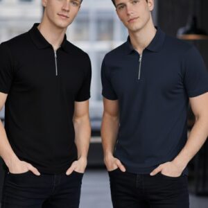 Pack of 2 – Plain Zipper Polo