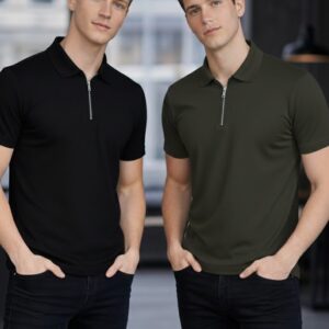 Pack of 2 – Plain Zipper Polo