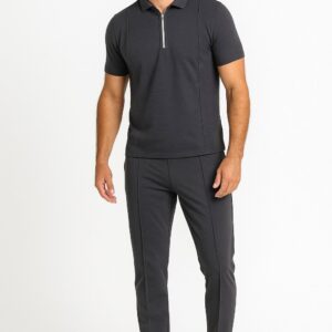 Elite Zip Polo Co-ord Set - Grey