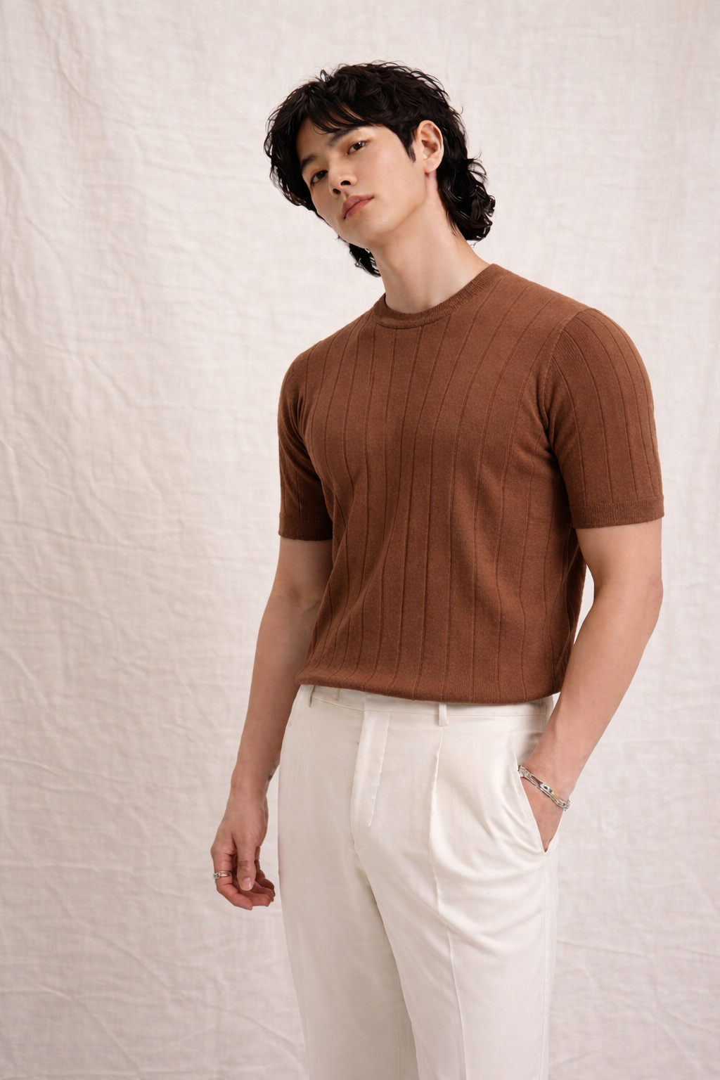 Drop Needle T-shirt – Brown