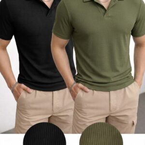Pack of 2 – Waffle Knit Polos