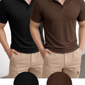 Pack of 2 – Waffle Knit Polos