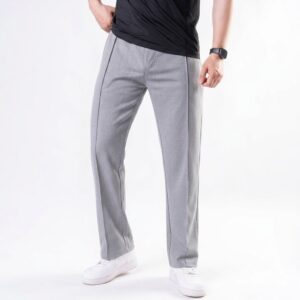 Pleated Loose Fit Trouser - Light Grey