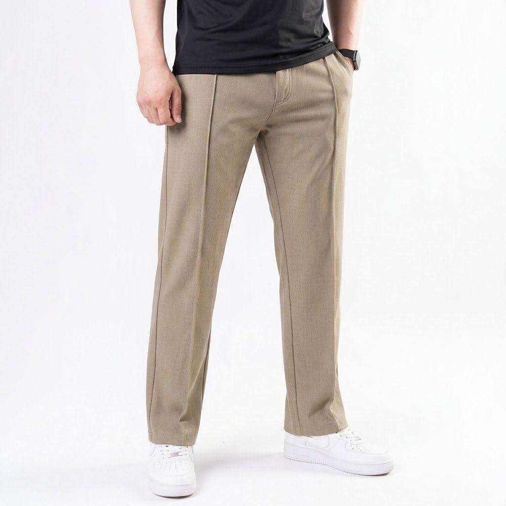 Pleated Loose Fit Trouser - Beige