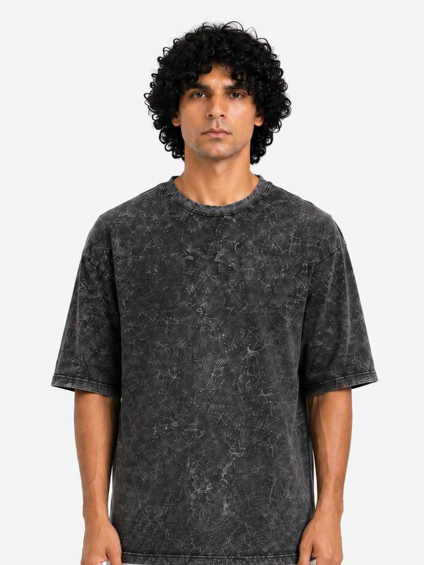 Acid Wash Drop Shoulder – Black