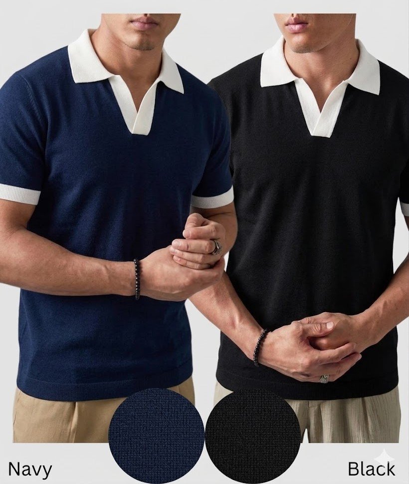 Pack of 2 - Contrast Collar Polo