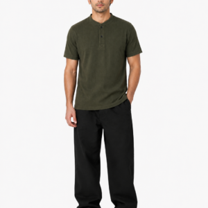 Waffle Knit Henley – Olive