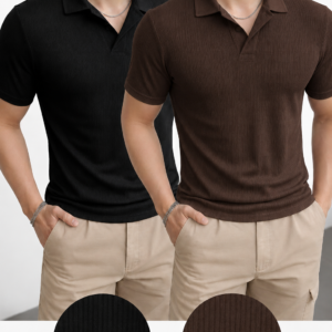 Pack of 2 Waffle Knit Polos