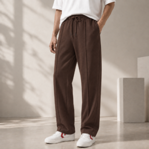 Pleated Trousers – Back Pocket – Brown