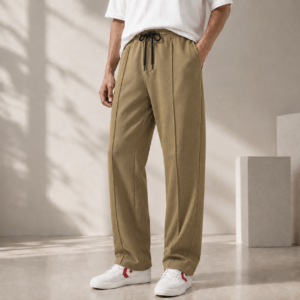 Pleated Trousers – Back Pocket – Khaki