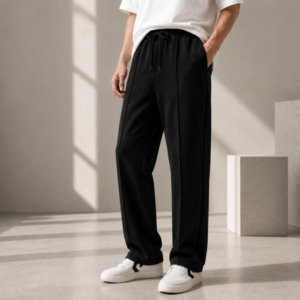 Pleated Trousers – Back Pocket – Black